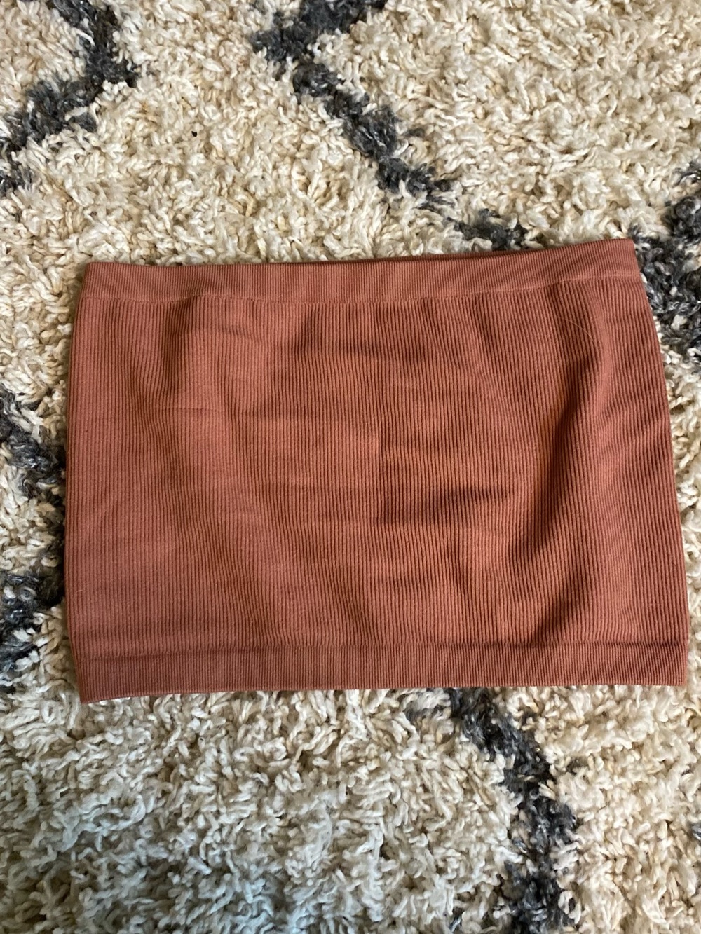 Bozzolo Ribbed Tube Top— Rust Brown, Burnt Orange